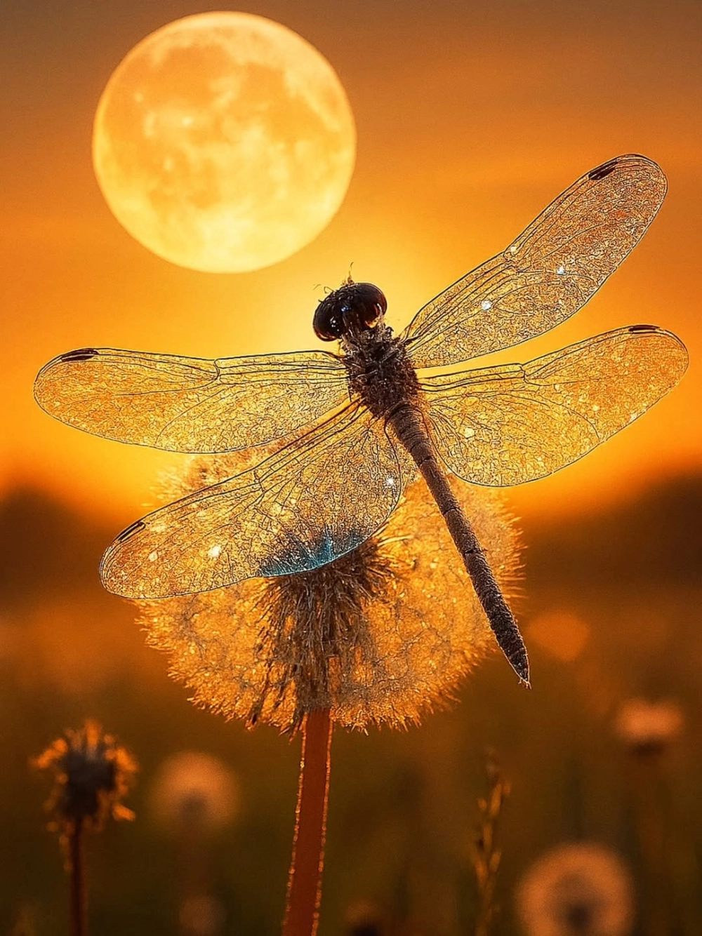 Vẻ đẹp cánh chuồn chuồn trong suốt dưới ánh nắng mặt trời
