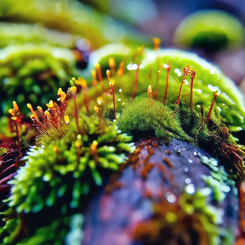 Rêu xanh thiên nhiên khoe sắc dưới nắng nhẹ