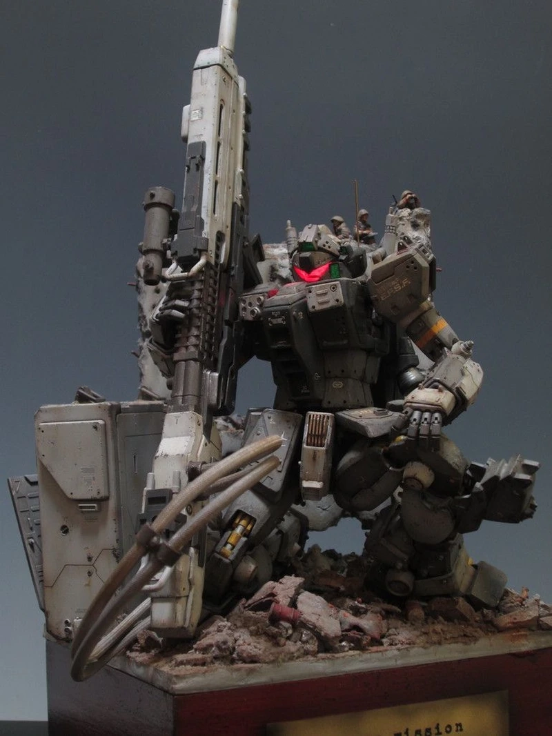 Tàn tích đổ nát qua diorama gundam đẹp đổ nát