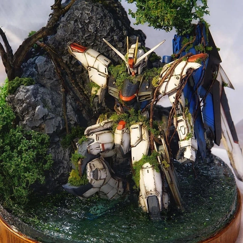 Hiệu ứng khói tạo không khí thật diorama gundam đẹp hiệu ứng khói
