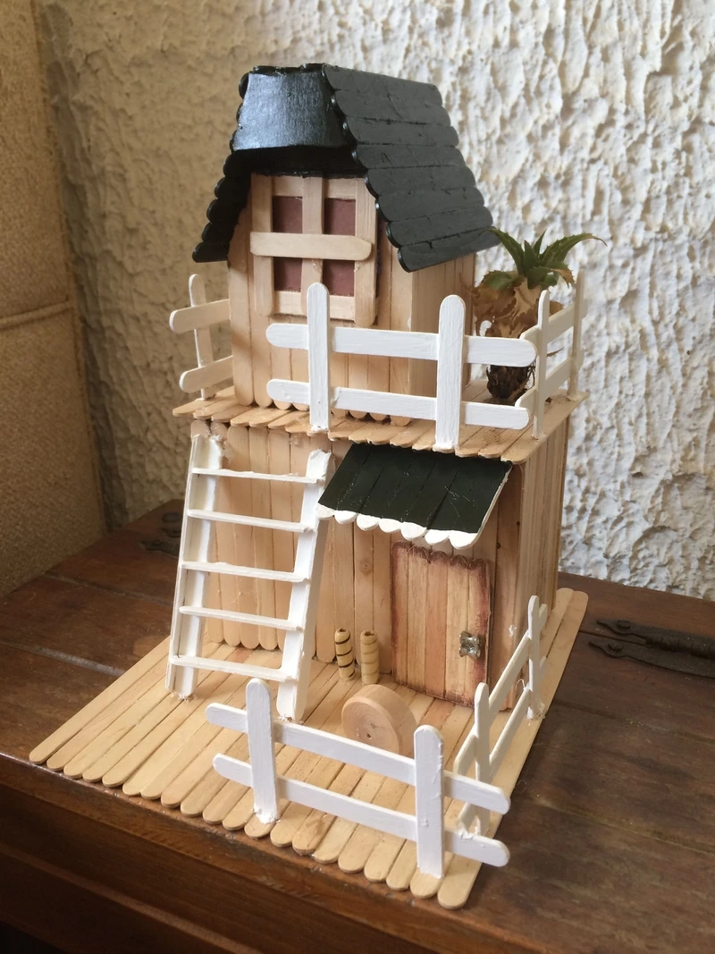 Nhiều tầng thú vị trong làm nhà bằng que kem nhiều tầng