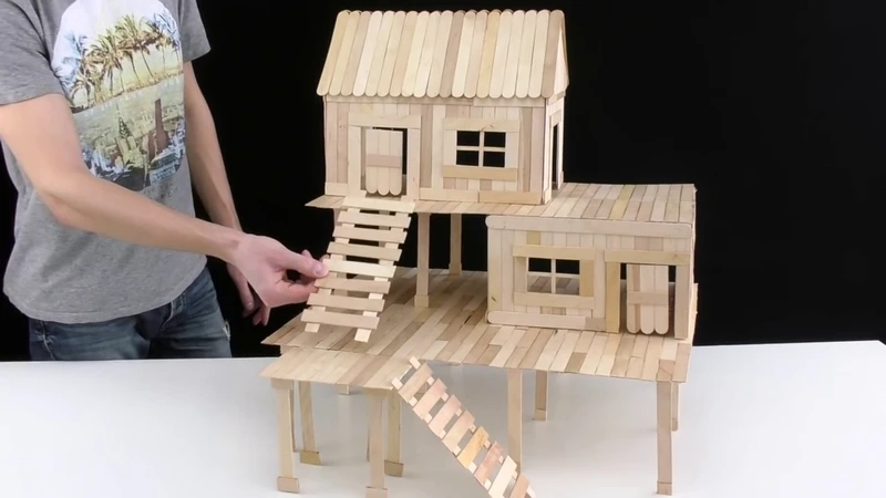 Mini nhưng đẹp mắt cùng làm nhà bằng que kem đẹp