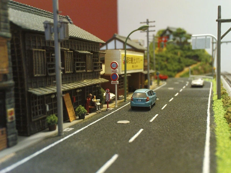 Không gian 3D sống động mô hình đường phố Nhật Bản 3D