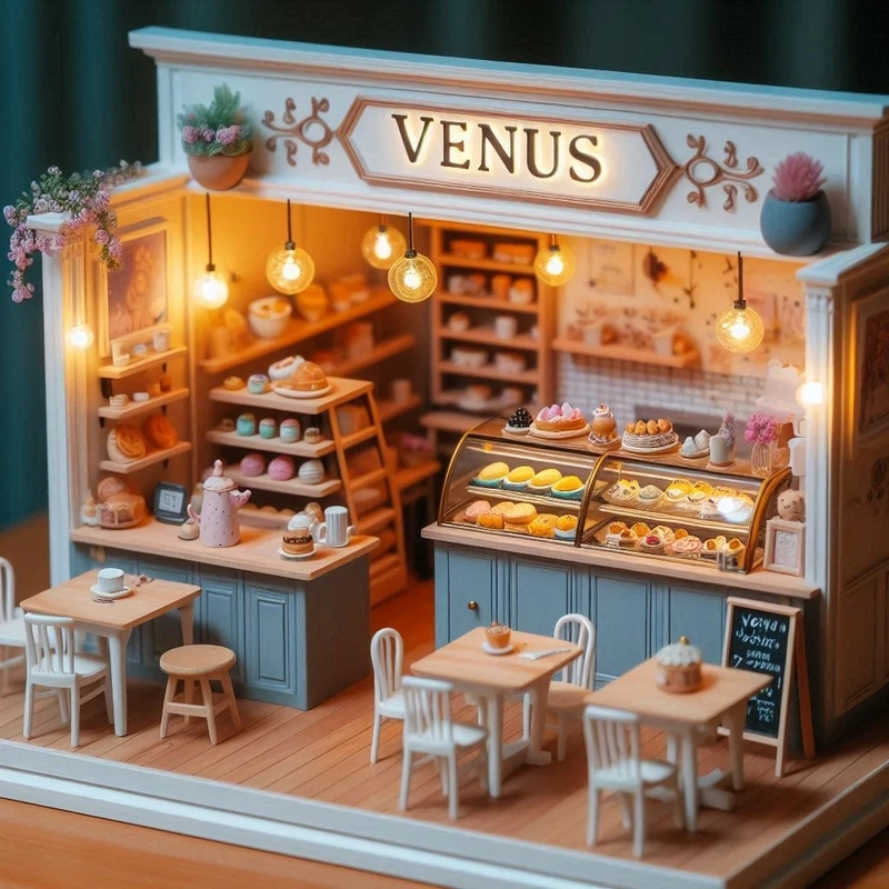 Chi tiết tinh xảo nhờ mô hình quán cafe mini chi tiết