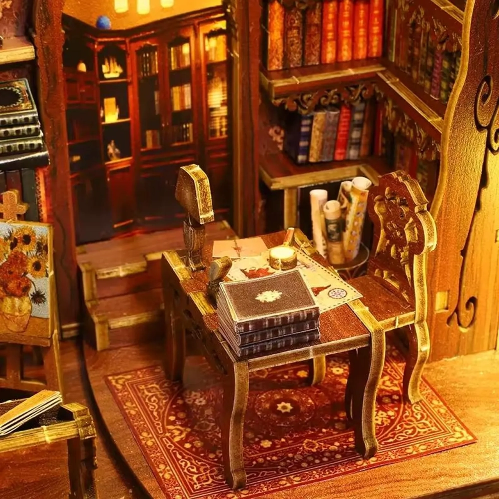 Chặn sách gỗ đem lại vẻ mộc mạc cho góc đọc