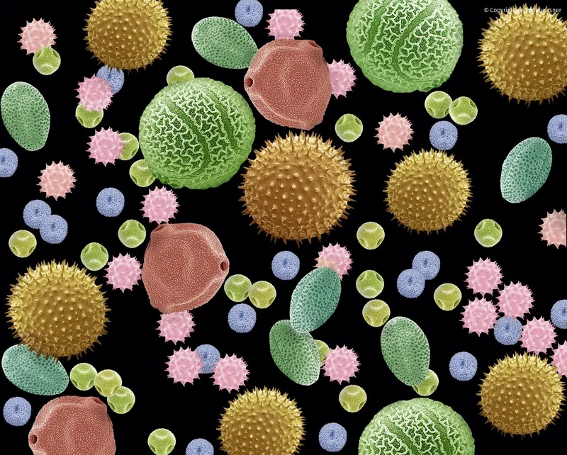 Phấn hoa được phóng to dưới kính