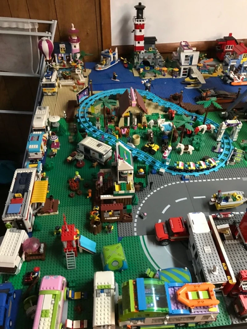 Đường phố nhộn nhịp tí hon thành phố lego tí hon đường phố